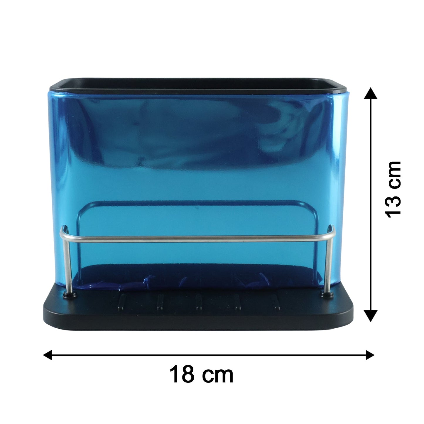 Kitchen sink caddy with compartments for sponge and soap